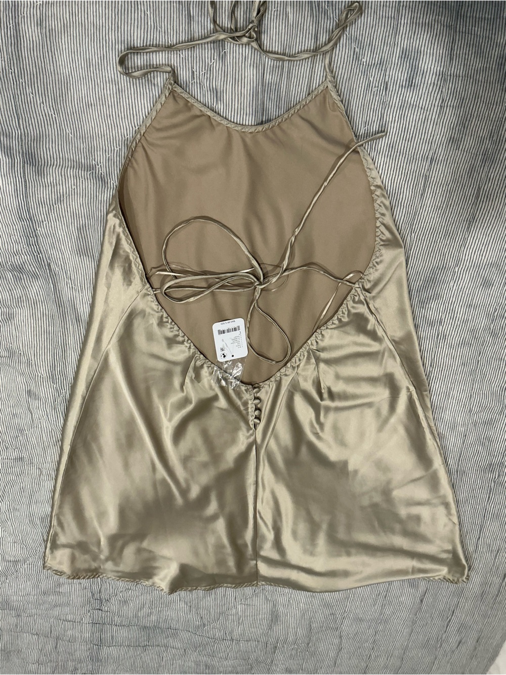 Satin Slip Dress in Champagne - Women